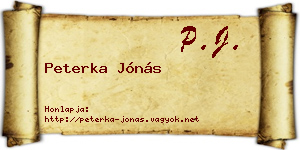 Peterka Jónás névjegykártya